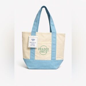 Trader Joe’s Mini Pastel Canvas Tote Bag 💙 NWT